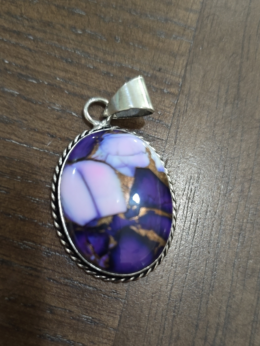 Purple Dahlia Genuine Stone Pendant Necklace - Women Jewelry